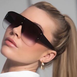 otra rio black fade oversized shield retro statement sunglasses eyewear NEW